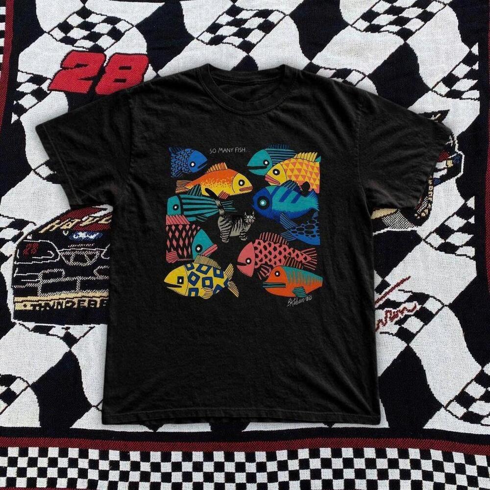 Fish Graphic Tee Black And Multi Coloured Streetwear